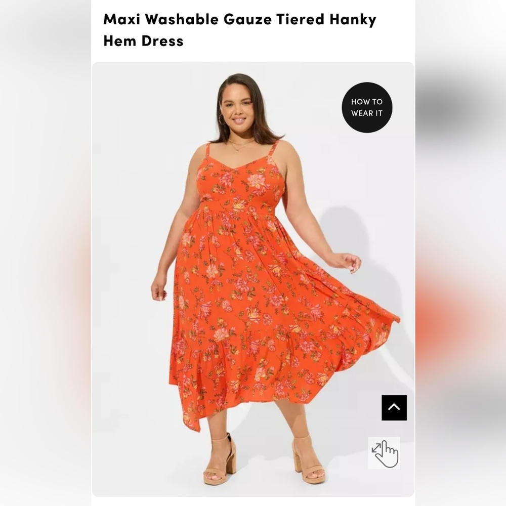 Torrid washable gauze tired maxi